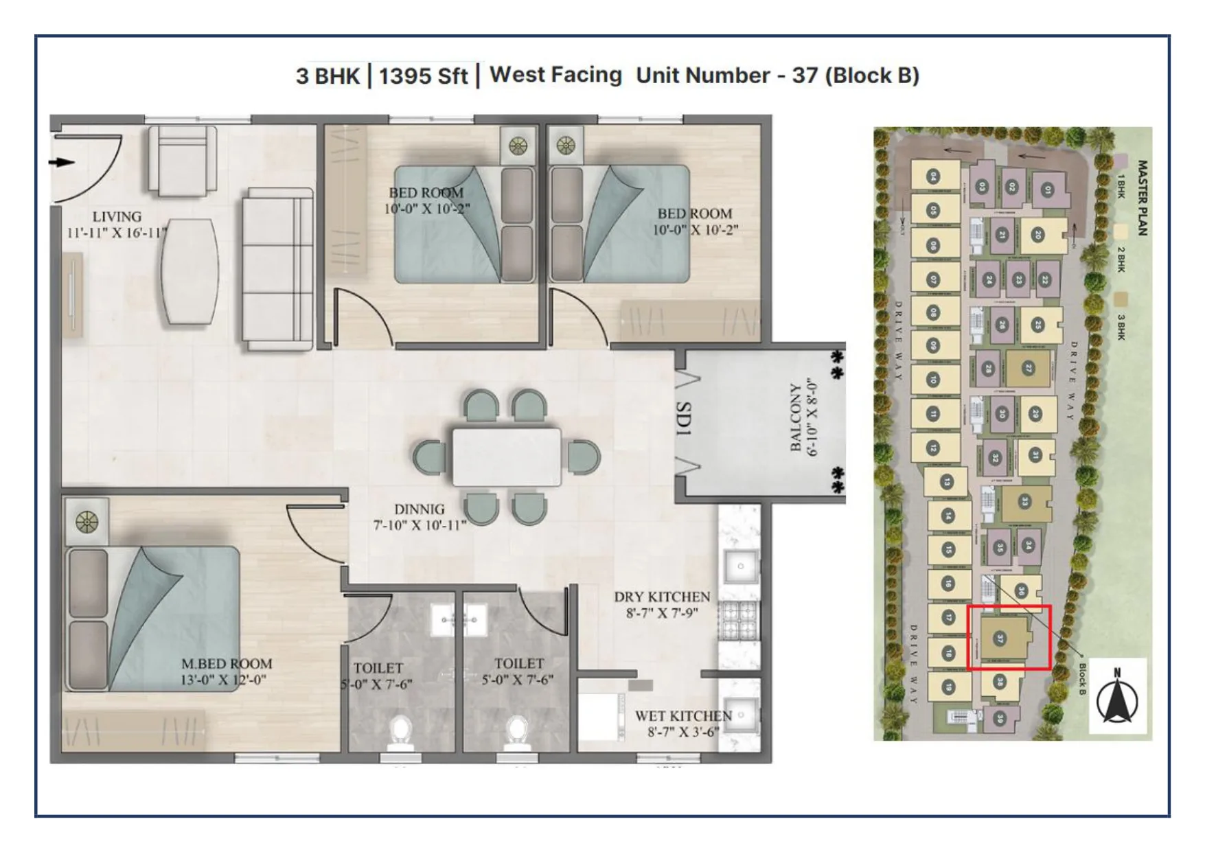 Impact Sanvi Aero Gardens 3 BHK