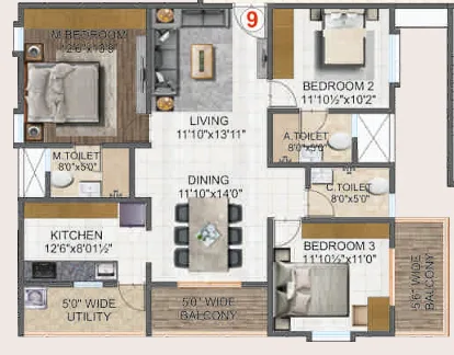 Needs 3 Project 168 3BHK